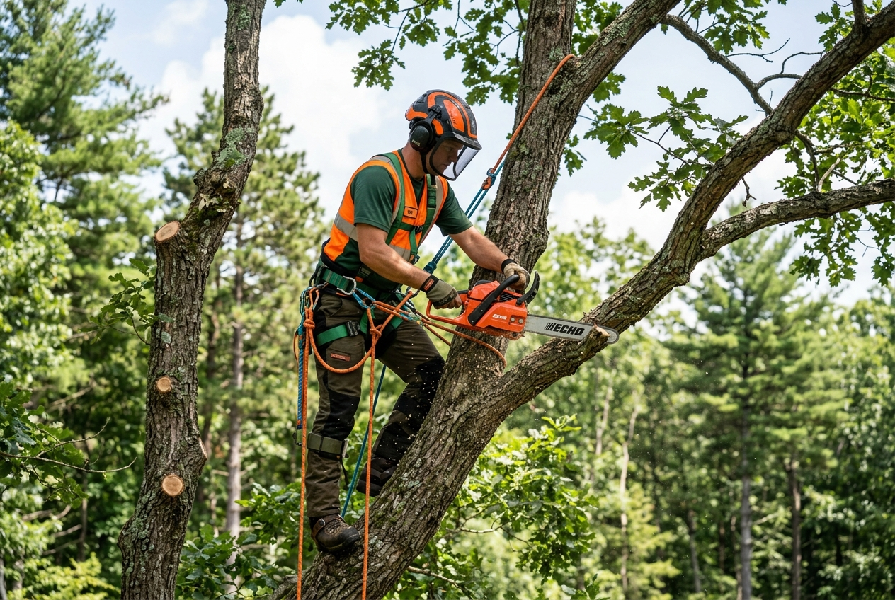 Trabajos de poda en altura con la motosierra Echo CS-280TES